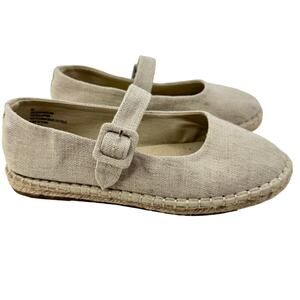 Haute Hippie Mary Jane Shoes Cecily Woven Espadrille Buckle Women's Cream Size 8